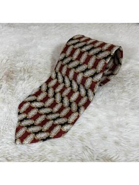 Nordstrom XMI Silk Tie USA Red Gold Geometric Pattern Classic